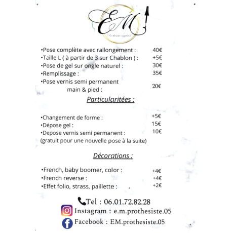 EM Prothésiste ongulaire