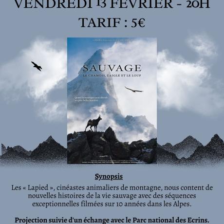Flyer nature sauvage - cinéma Le Roc