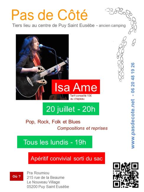 Affiche concert Isa Ame 1