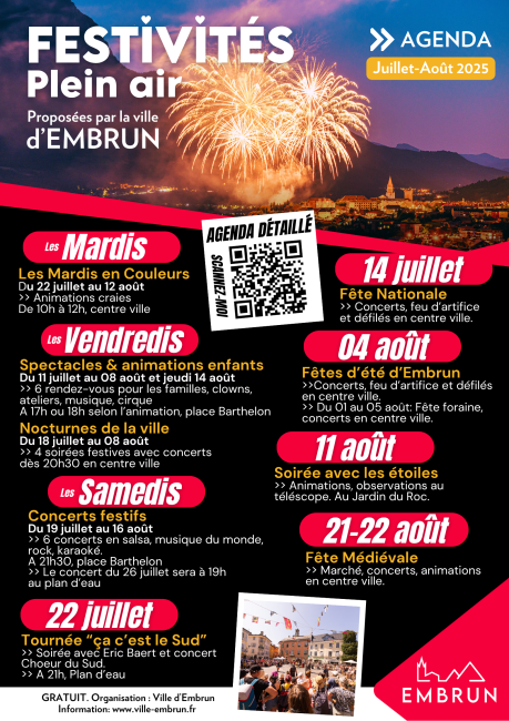 Affiche festivités Embrun 2025