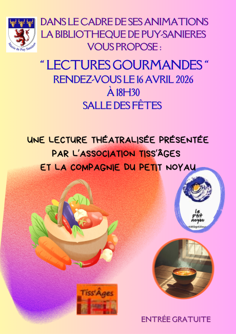 Lecture gourmande le 16 avril