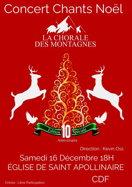 CONCERT CHANT DE NOEL LA CHORALE DES MONTAGNES